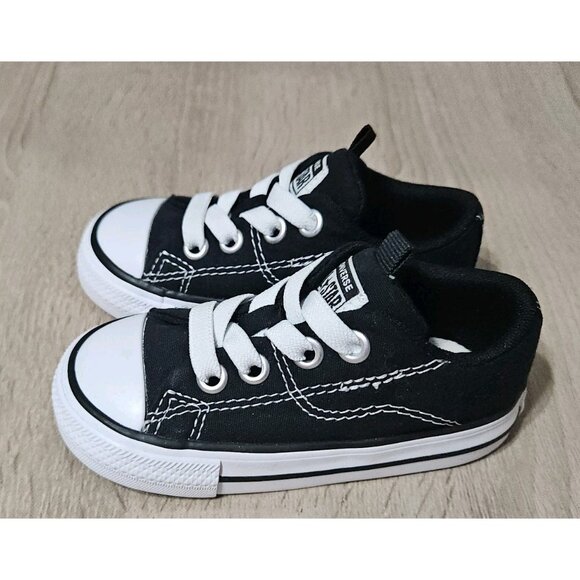 Converse All Star Infant Size 6 Black Low Top Canvas Sneakers Athletic Shoes - Picture 2 of 7